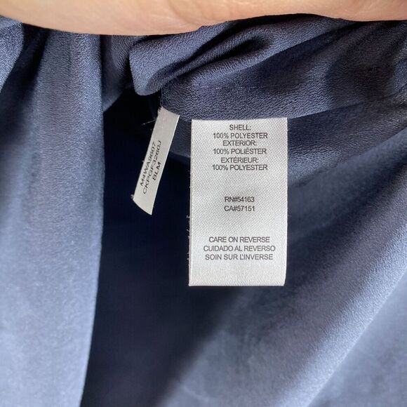 Calvin Klein Blouse Women M Medium Gray Collared Long Sleeve Pullover Casual - Picture 4 of 7